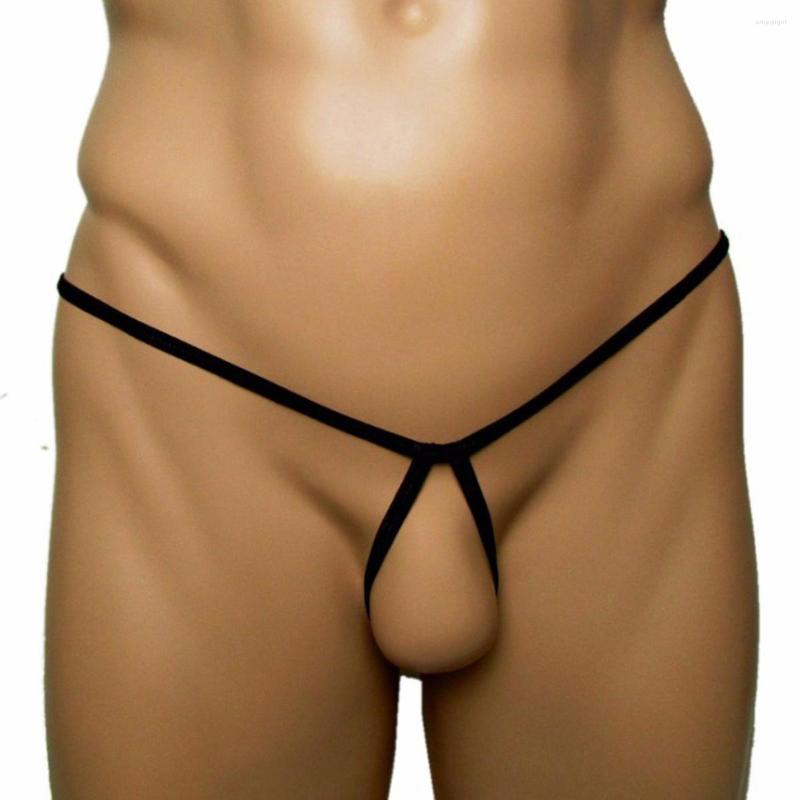 

Men's G Strings Lingerie Men Sexy Open Crotch Bdsm Bondage Transparent Underwear Seduction Thong Erotic Seductively Intimates Accessories, Black