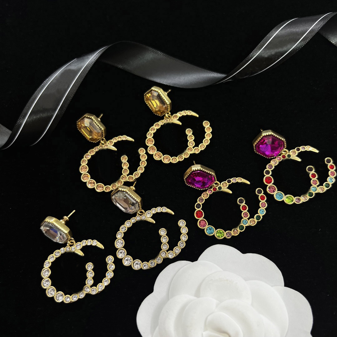 

2022 New Rhinestone letter Dangle Earrings for fashion women party Jewelry gift
