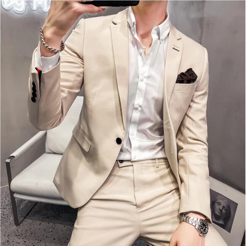 Pantalon de veste smokings deux pièces plaid costaits hommes marque slim fit du marié de mariée robe de mariée