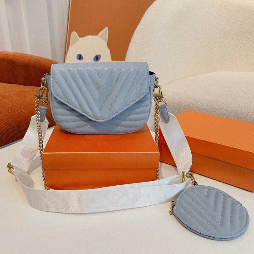 

Cosmetic Bags Cases Evening Bags WAVE MULTI-POCHETTE Women Designer Crossbody Bag Fashion Woman Cross Body Bags Quilted Twin Sets Mini Handbag Chain Round Coin