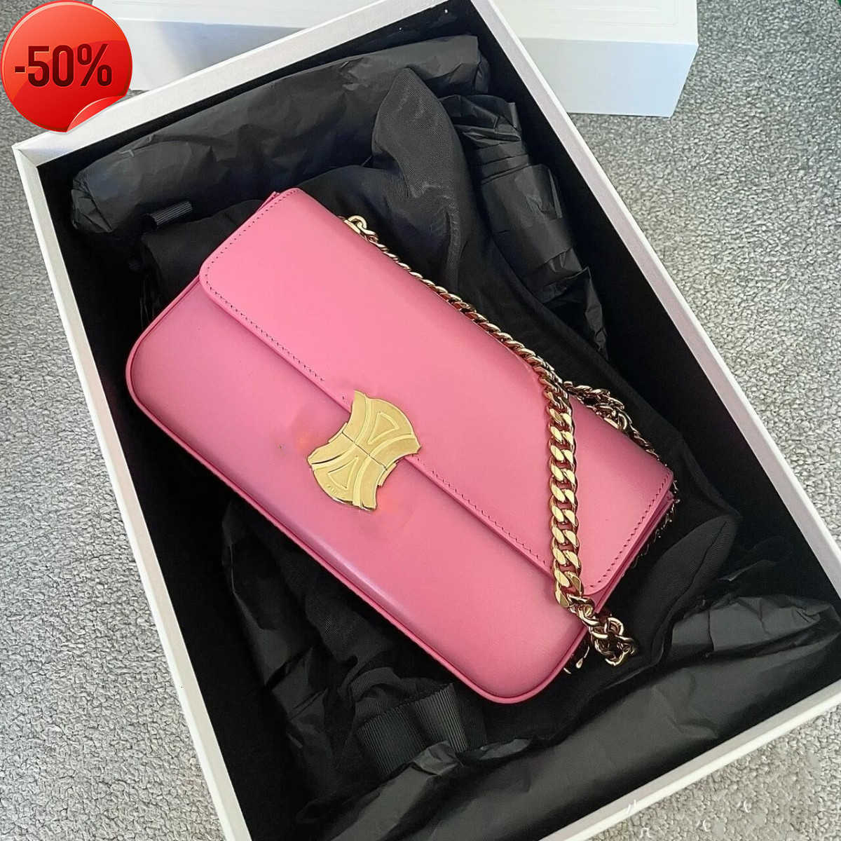 Designer Bags Lisa's Same Genuine Leather Women's 2022 New Versatile Arc De Triomphe Armpit Buckle Small Square Oblique Span Method Factor