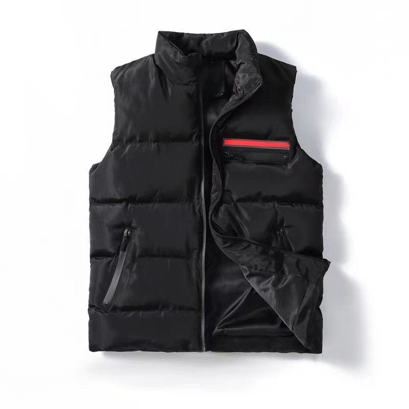 

Designer Mens vests parda prads down Sleeveless triangle logo pradas jackets zipper causal vest outwear men warm coats