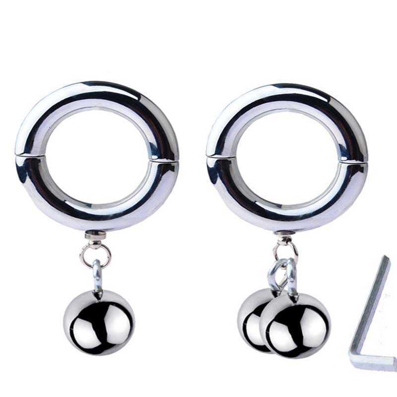 Massager penis cock Metal Cock Clamp Adult Sex Toys Male Chastity Device Heavy Ball Pendent Lock Scrotum Testicle Stretcher Men Gay Penis Ring-image-810156842