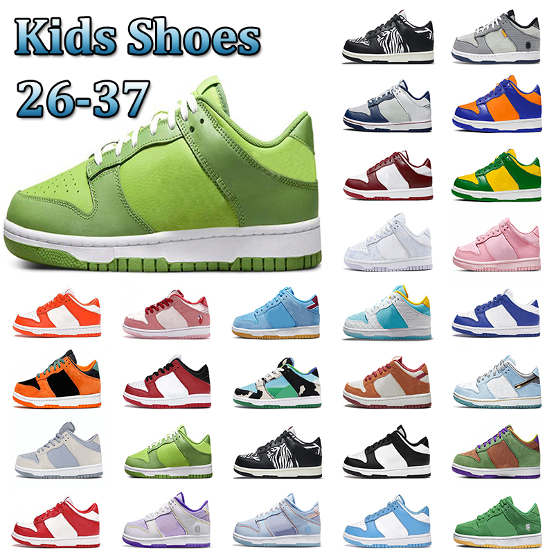 

2023 kids skateboard shoes Union baby toddler trainers panda unc chlorophyll chunky casual boys girls sports black white sneakers Sapatos infantis sneaker 25-35, Color 37
