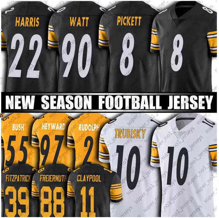 

Football Jersey Pittsburgh''Stelerrs''89 Gunner Olszewski 7 Ben Roethlisberger 10 Mitchell Trubisky 22 Harris 97 Cameron Heyward 39 Minkah Fitzpatrick 55 Devin Bush, Colour