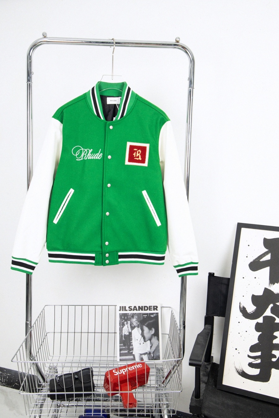 

Mens Jackets Outwear Coats Rhude Square Letter Embroidered Woolen Baseball Uniform Jacket Loose A0op#