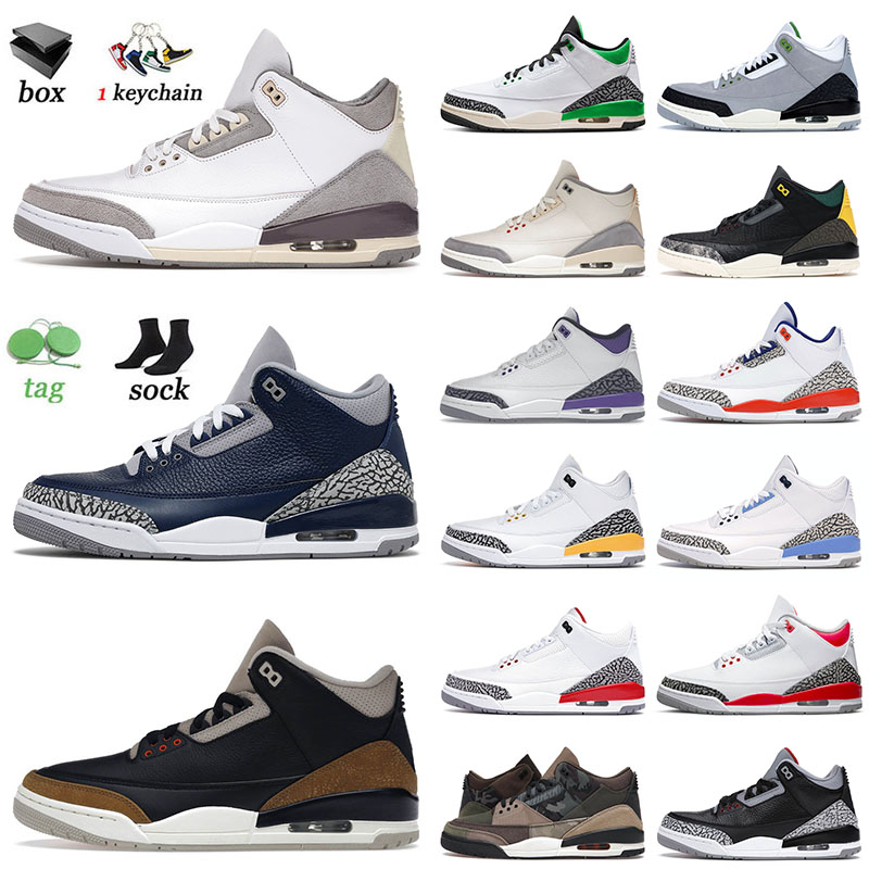 

3 3s III Mens Basketball Shoes Medium Grey Georgetown Cardinal Red Rust Pink Unc Knicks Rivals Fragment Jorda Dark Iris Men Women J3 ZDF0, Separate colours