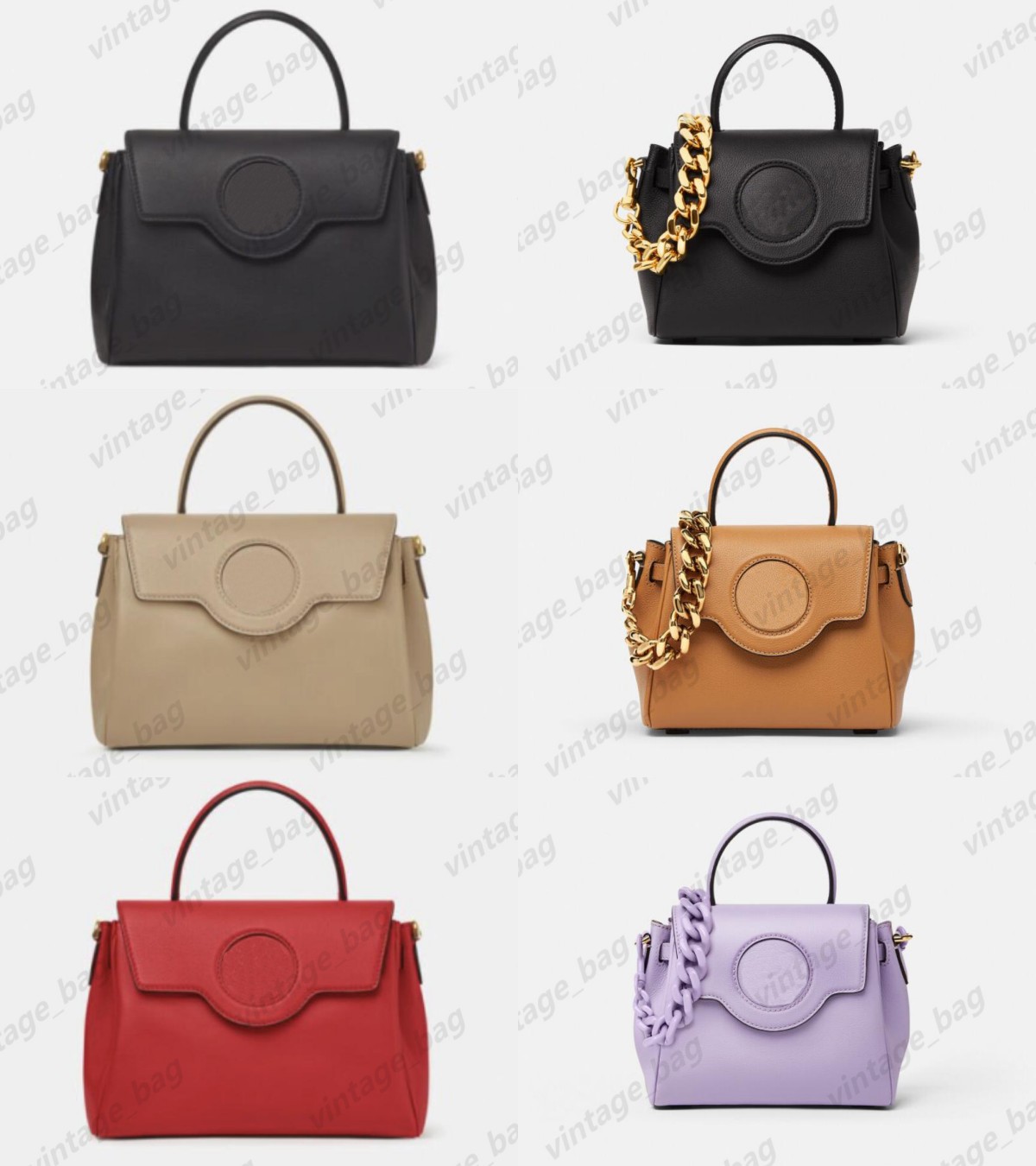 Women's small PM LaMedusa Bag DBF1040 Chain-link Plain Leather Designer Handle Handbag Shoulder Purse Cross body hobos Multicolor Medusa head Totes Ladies Flaps