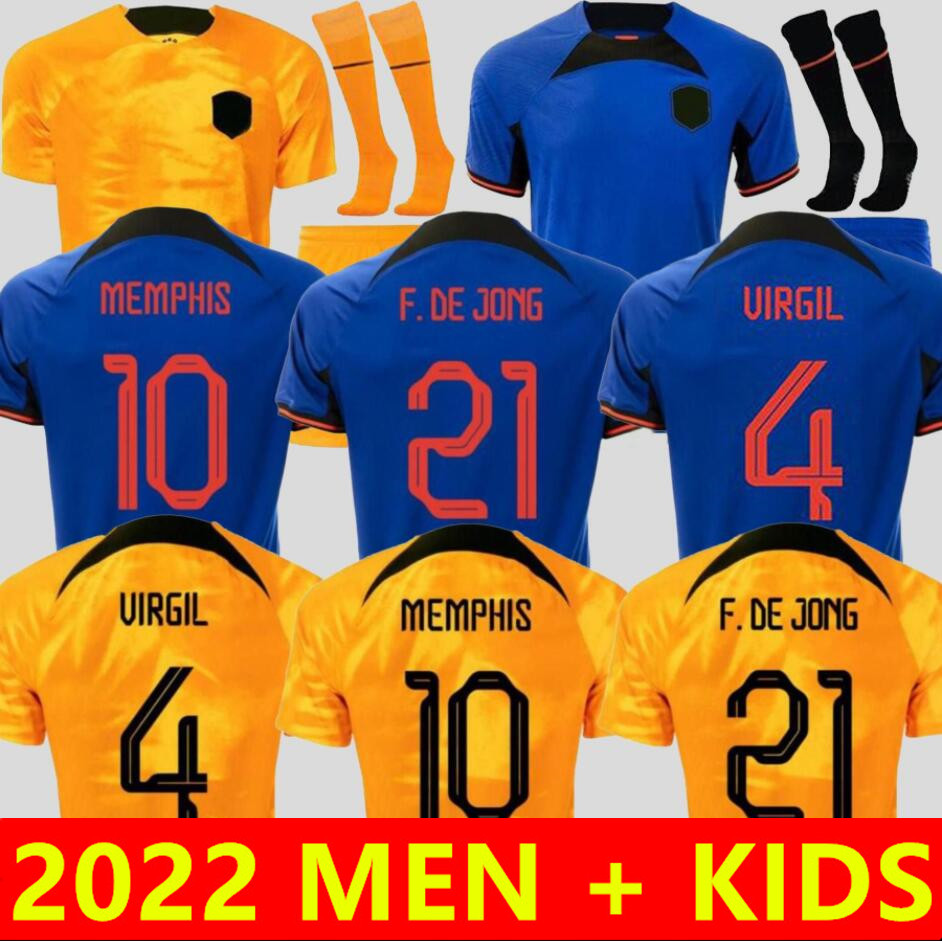 

2022 2023 Netherlands MEMPHIS soccer jersey DE JONG Holland DE LIGT WIJNALDUM VAN DIJK 22 23 football shirt men kids kit DUMFRIES maillot camiseta camisa futebol, 2022 away aldult