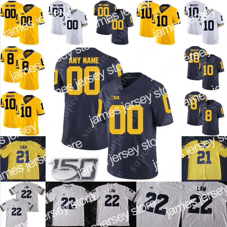 

American College Football Wear Michigan Wolverines Football Jersey Rick Leach Chris Perry Ron Kramer Jason Avant Butch Woolfolk Elvis Grbac Marlin Jackson John Ell, Navy