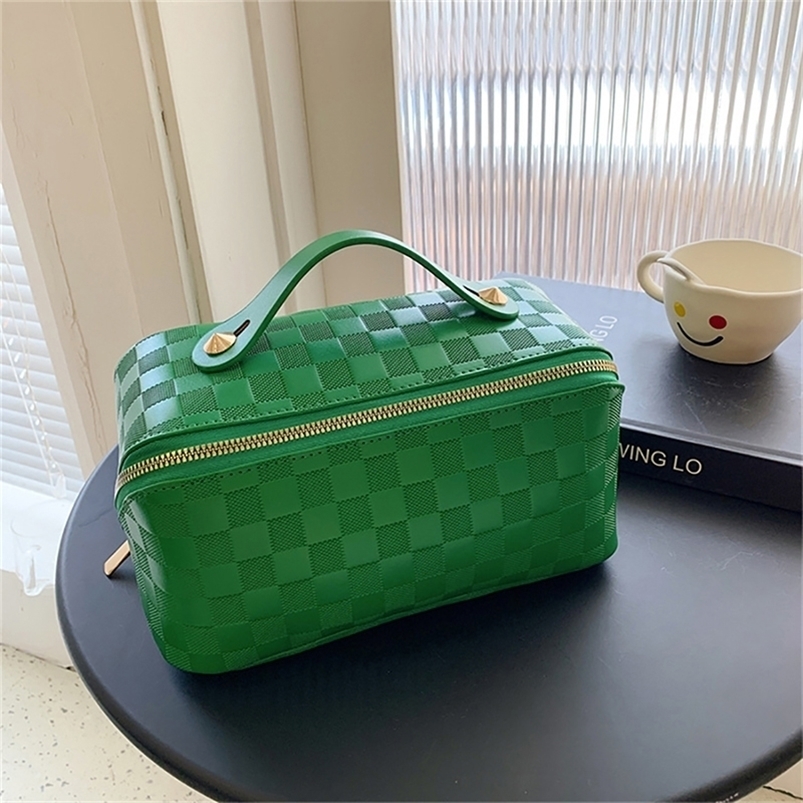

Cosmetic Bags Cases Portable Cosmetic Bag Women LargeCapacity Leather Makeup Bag Multifunction Travel Waterproof Storage Case Handbag, Beige-logo