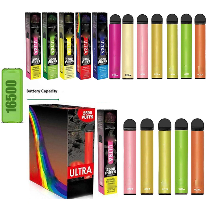 

17350 battery ULTRA Disposable battery 2500 Pufffs 1000mAh 9ml Prefilled Cartridge Pod Vape Pen Vs Elfbar Bar Plus Bang XXL