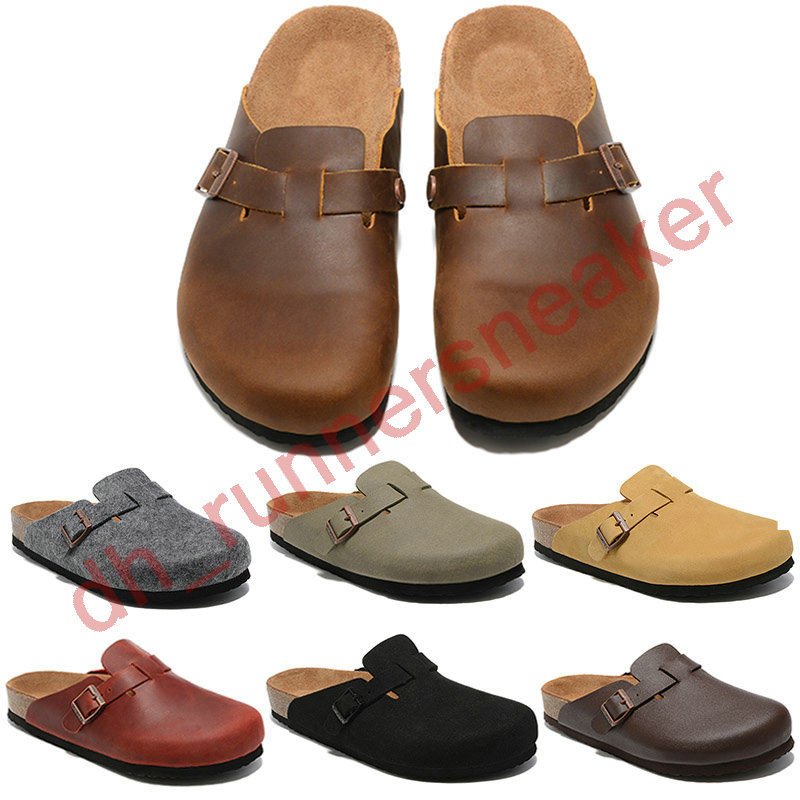 

New arrival designer Boston summer cork flat slippers Fashion designs leather slippers Favourite Beach sandals Casual shoes Clogs for Women & Men Arizona Mayari