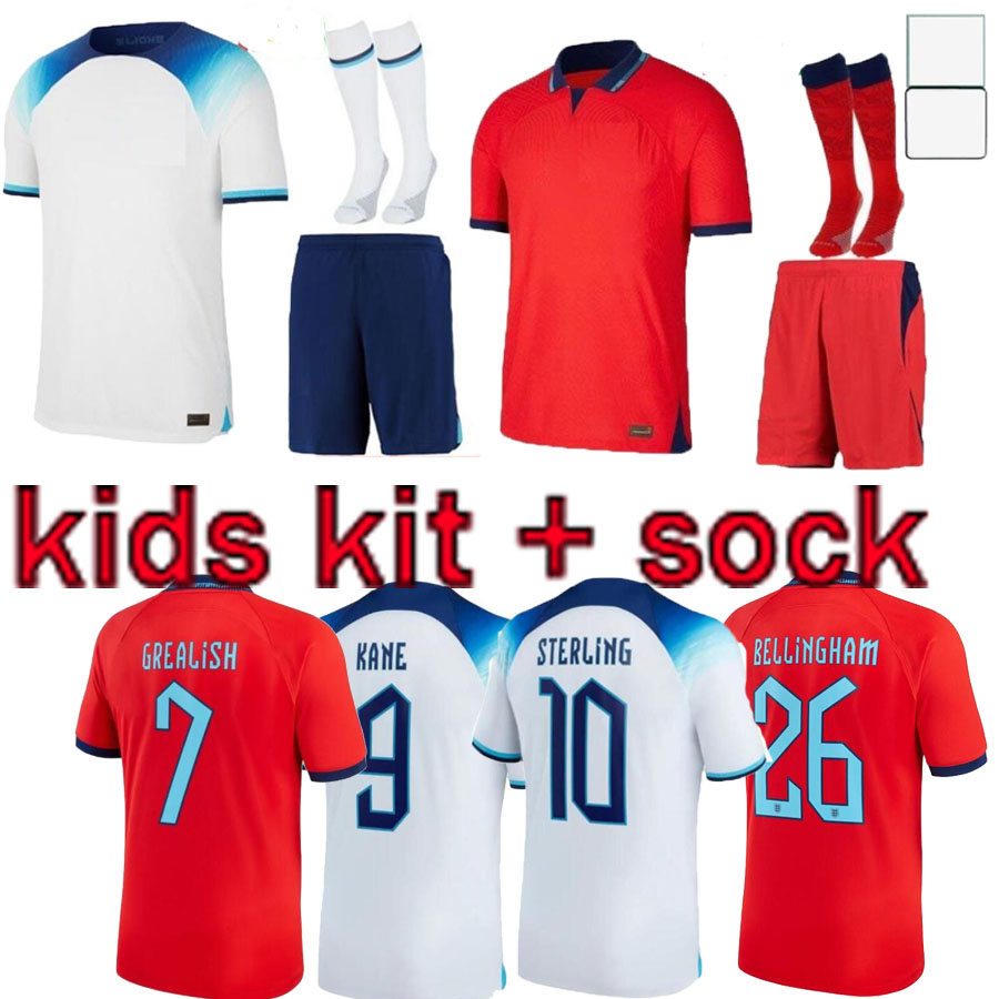 

2022 2023 soccer jersey KANE STERLING RASHFORD SANCHO CALVERT-LEWIN 22 23 national eNGLanDS football shirt goalkeeper adult kids kit sets uniform, Red