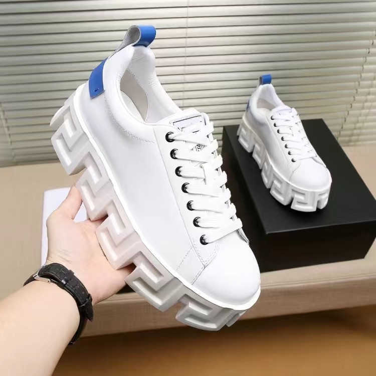 

Size US12 Designer Casual Shoes Greca Labyrinth Sneakers Thick-soled Men Shoes Calfskin Platform Sports Shoe Newest Man Fashion Breathable