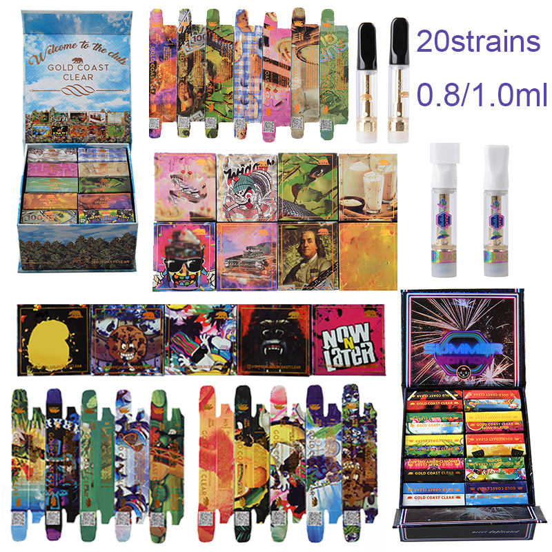 

Gold Coast Clear Smokers Club Vape Cartridges Packaging Atomizers GCC 0.8ml 1ml Ceramic Coil Empty Vapes Pen Carts 510 Thread Thick Oil Wax Vaporizer