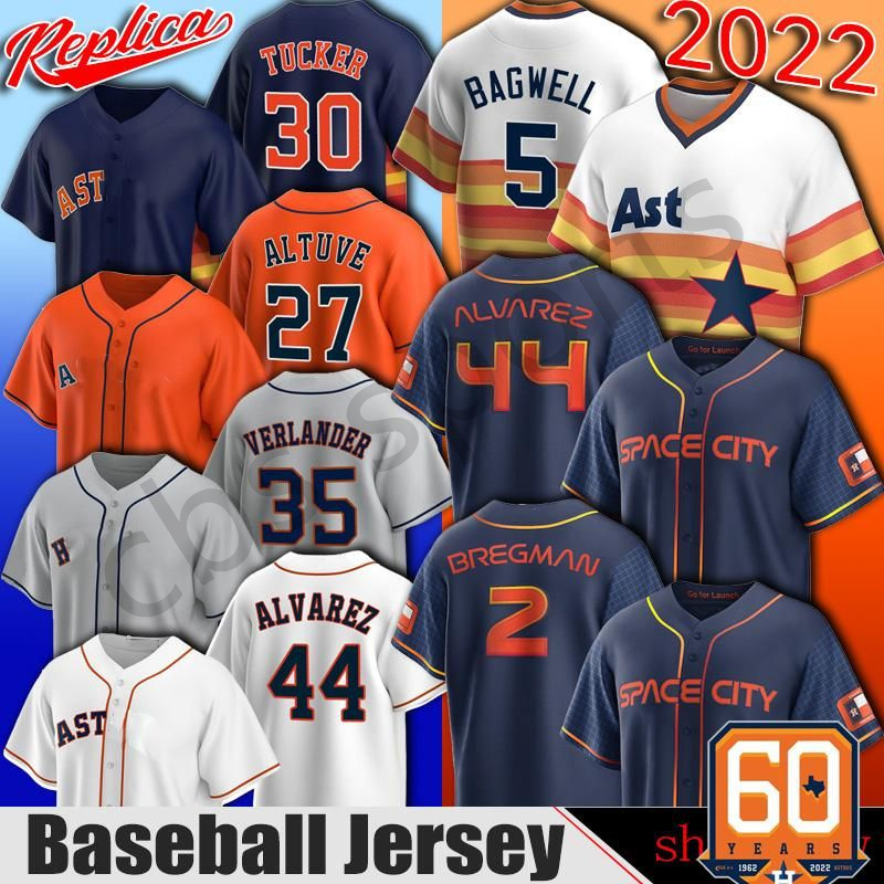 

NEW College Baseball Wears 27 Jose Altuve Baseball Jersey 2022 Houston Space City Connect Astros Mauricio Dubon Yordan Alvarez Bregman Craig, Color 8
