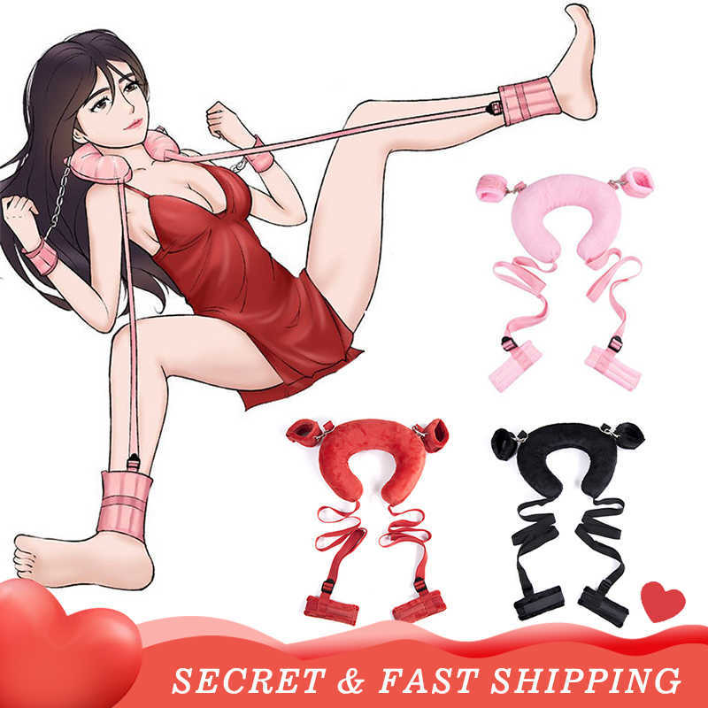 Massager bondage Adult Games Erotic Toys for Women Men Open Leg Bdsm Restraints Chastity Wrists Ankle Cuffs Handcuffs Bondage Kit Sex Shop 17G2-image-810045212