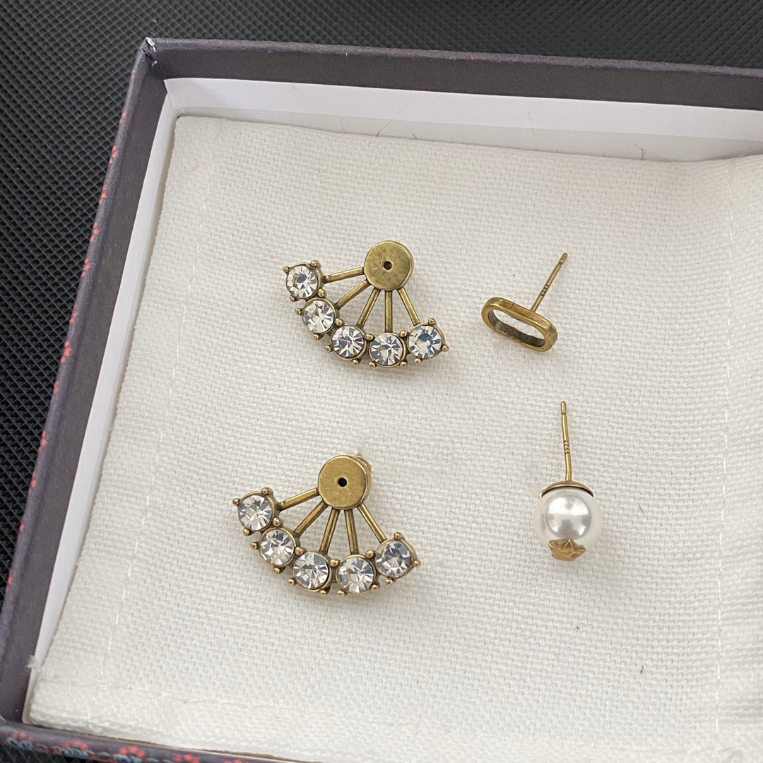 Luxury brand designer diamond stud famous women's vintage diamond earrings Wedding party jewelry