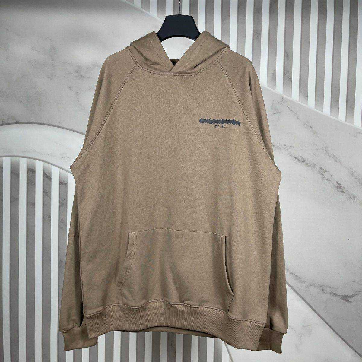 

Fashion Brand Designer Hoodies High Quality Paris Seal Tape Letter Print Men's And Women's Hooded Sweater Coffee