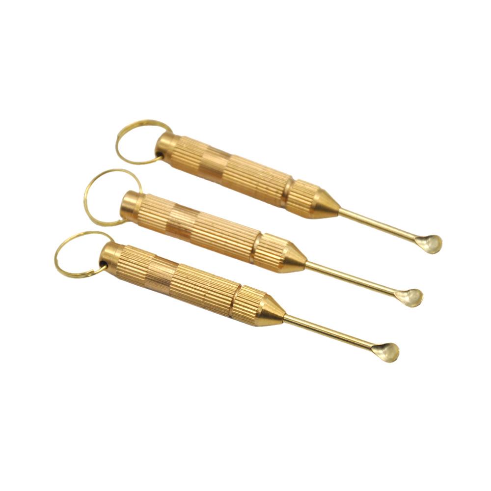 

smoke shop Multifunction Golden Metal Spoon Use For Sniffer Snuff Snorter Powder Spoon Smoking Accessories disposable shisha vape pen