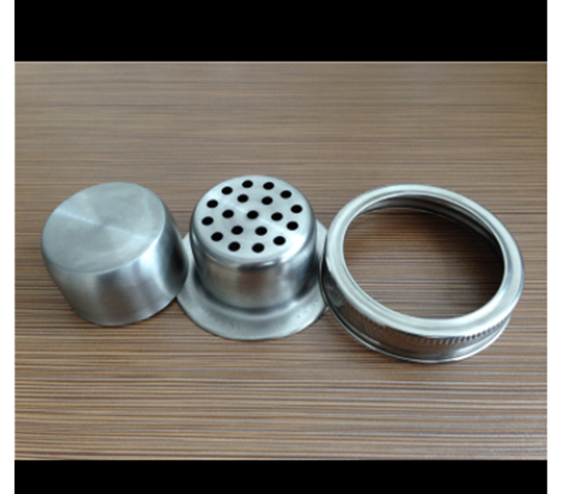 

New Mason Jar Shaker Lids Stainless Steel cover for Regular Mouth Canning Jars Rust Proof Cocktail Shaker Dry Rub 70mm
