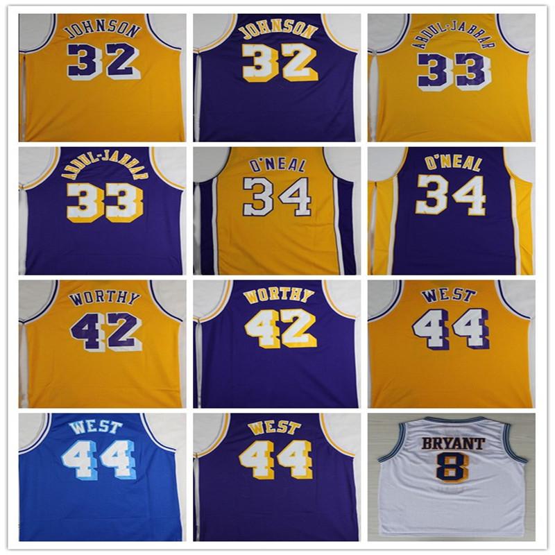 

college wearRetro Men 32 Johnson Jersey Throw back 33 Kareem Abdul Jabbar Shirts Abdul-Jabbar 42 Artest Worthy 44 Jerry West 34 Shaquille ON