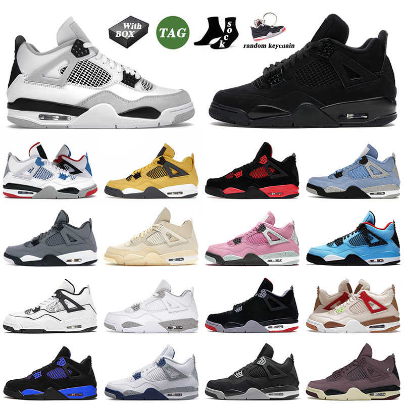 

Black Cat 4 4s IV Mens Basketball Shoes Top Jumpman Red Thunder What The Violet Ore Infrared Bred Pure Money Jorda Men Women Sports Trainers ZUCR, Separate colours