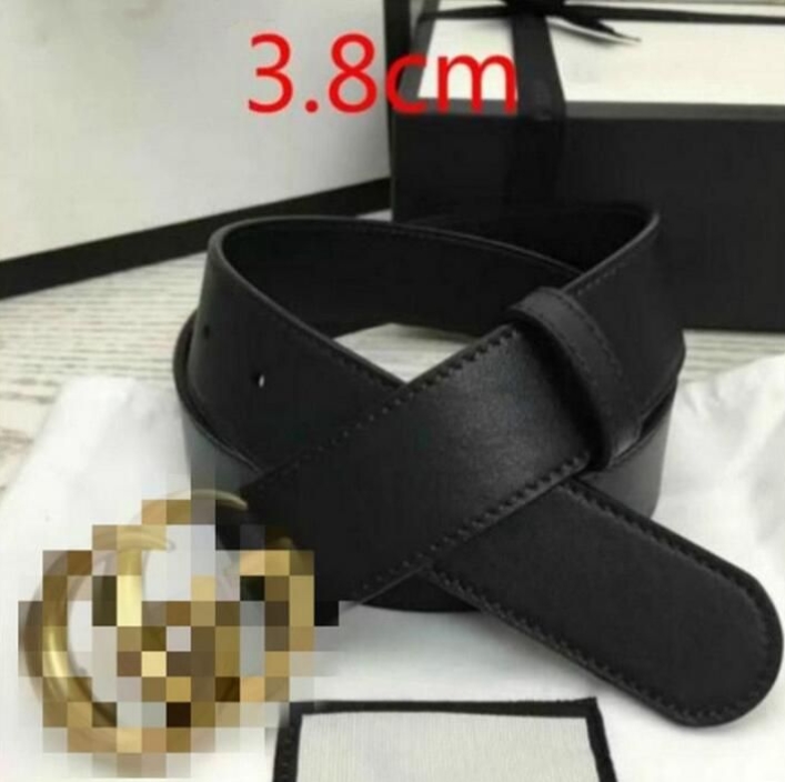 

Mens Fashion Classic Designer Belts Luxury leather belt Womens waistband Casual Gold Buckle Letter Smooth Buckle Width 38mm, Belts+box