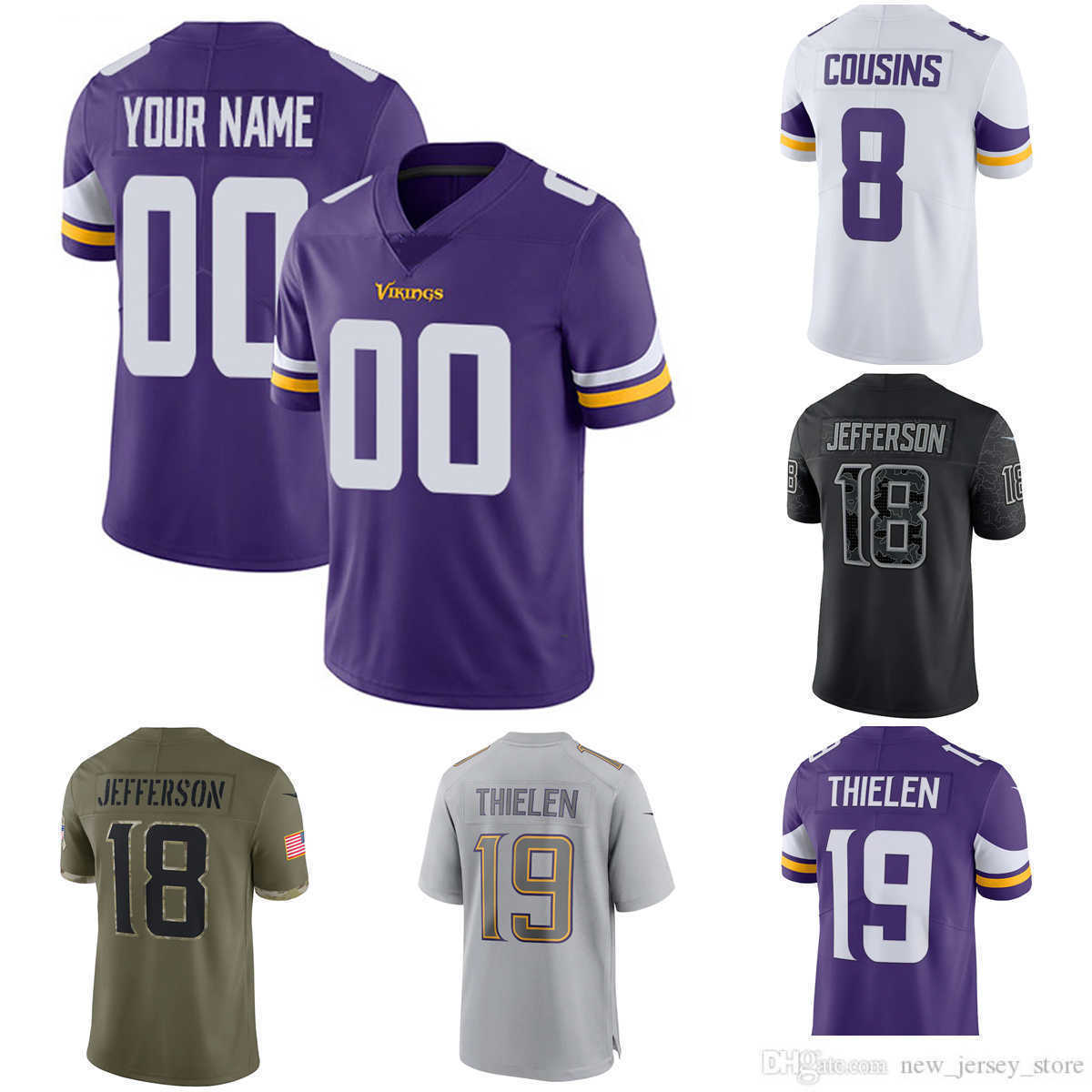 

Football Custom Minnesota''Vikings''4 Dalvin Cook 18 Justin Jefferson Andrew Booth Jr. Cameron Dantzler Akayleb Evans Patrick Peterson Boyd Sullivan Jersey, Women only s-xxl