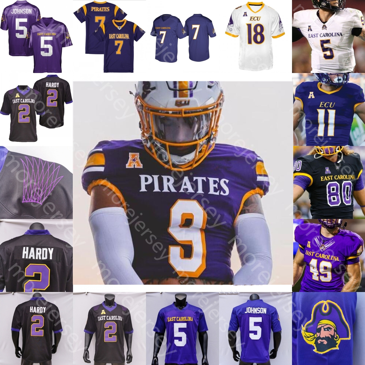 

East Carolina Pirates ECU Football Jersey NCAA College Holton Ahlers C.J. Johnson Shane Calhoun Isaiah Winstead Johnson Keaton Mitchell Rahjai Harris Ryan Zay Jones, White