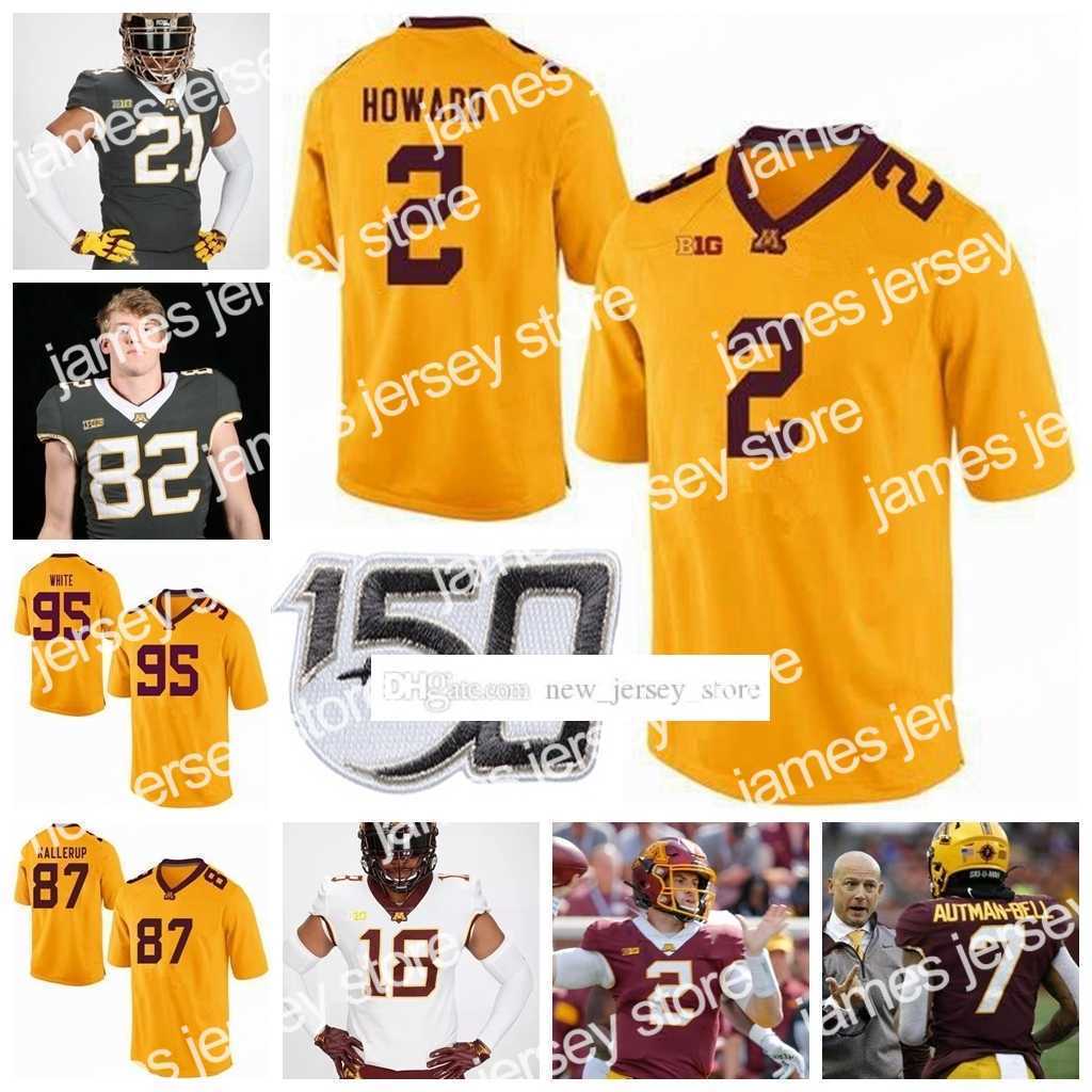 

American College Football Wear Custom S-6XL NCAA Minnesota Golden College Gophers Football Jerseys 5 Dylan Wright 76 Chuck Filiaga 77 Quinn Carroll 98 Trey Bixby 80, Womens gray