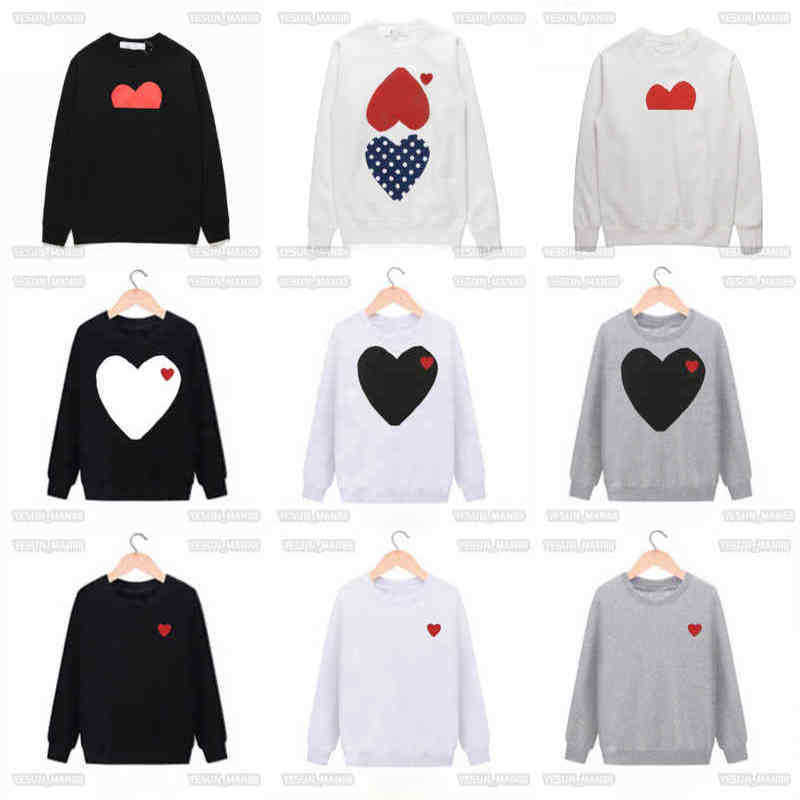 

Designer Cdgs Classic Hoodie Fashion Play Little Red Peach Heart Printed Mens And Womens Sweater Round Neck T Shirt, 16