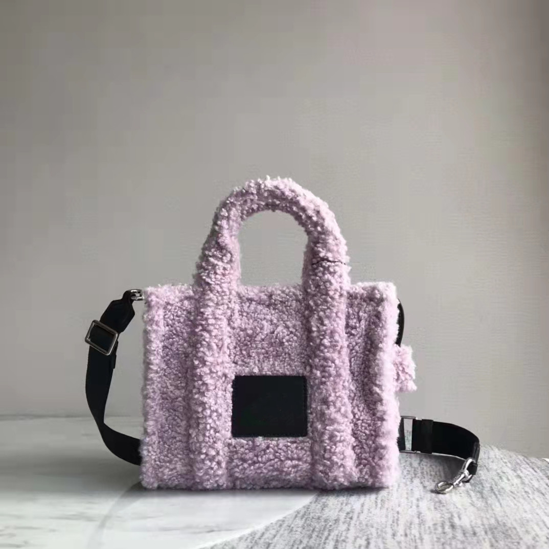 

Designer bag New Faux Fur Small Mini Tote Bag Teddy-Bear Series Commuter Bags Women's Shoulder, Brown
