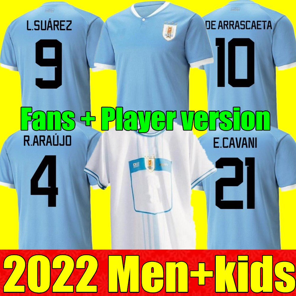 

2022 Uruguay Soccer Jersey fans Player version22/23 Home away L.suarez E.cavani Shirt D.GODIN Away National Team Football Uniforms, Home+world cup patch
