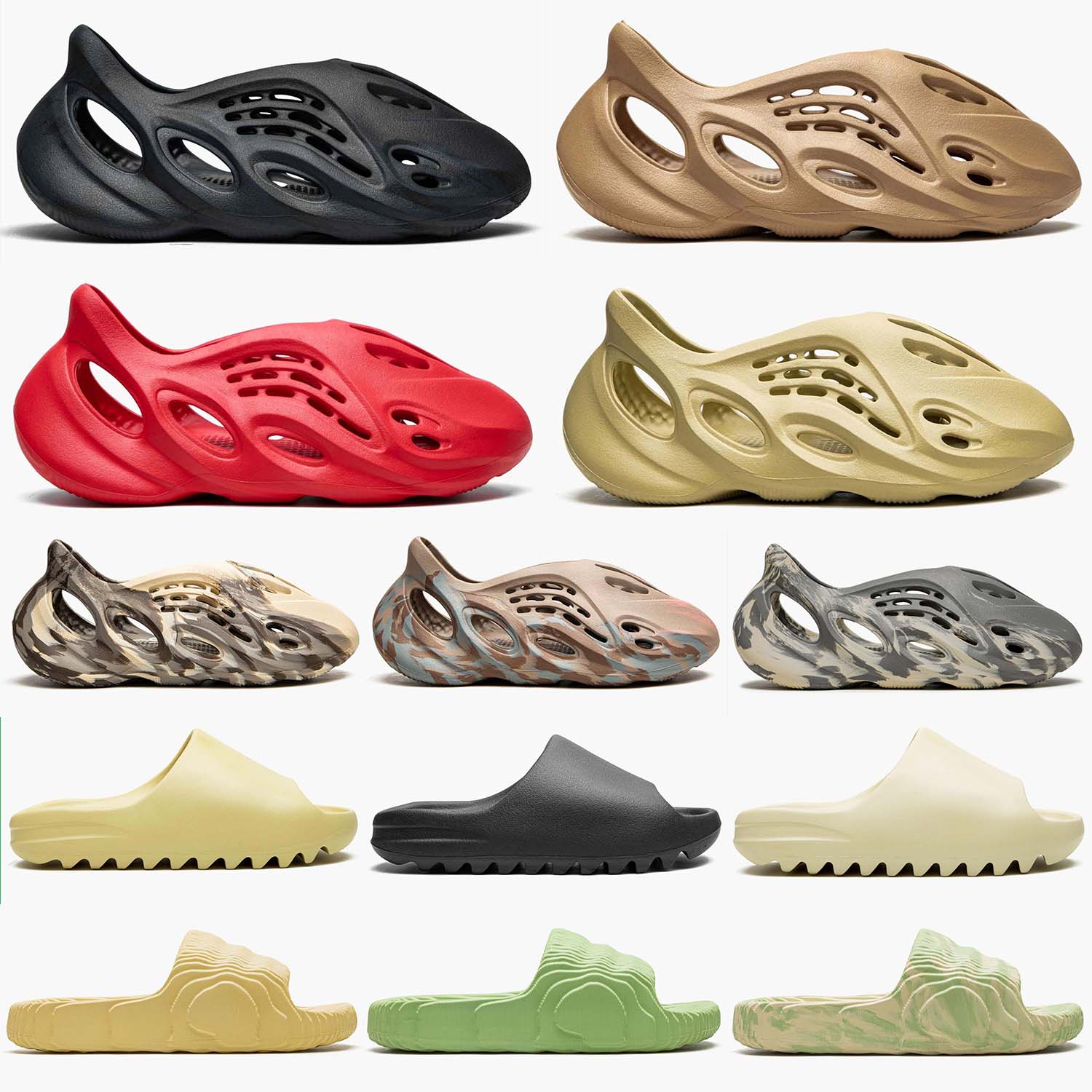 

slides foam runner Designer slipper men women Sandals Triple Black White Resin pattern slippers men womens slide slider slipper sliders quality MX Carbon, #5
