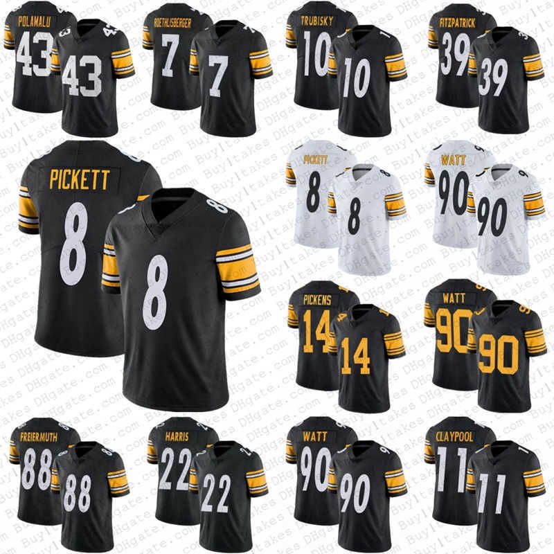 

College wear Jersey Najee Harris 8 Kenny Pickett TJ Watt George Pickens Football''Nfl''Jerseys Trubisky Ben Roethlisberger Troy Polamalu Min, Mens