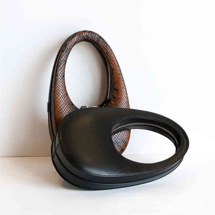 

Coperni Oval designer Egg Bag Snake Leather Small Round Bag Mini Handbag Female 220617, Black