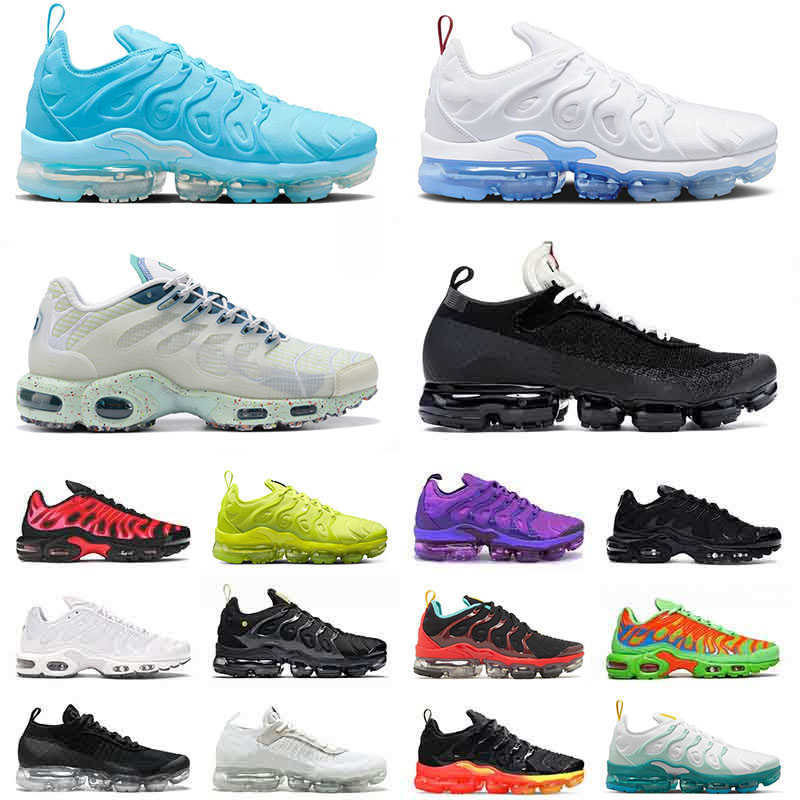 Authentic Tn Plus Requin Mens Running Shoes Tns Airness Maxs Ultra Se Terrascape Offs White Big Size 12 13 University Blue Fly Knit Flynit