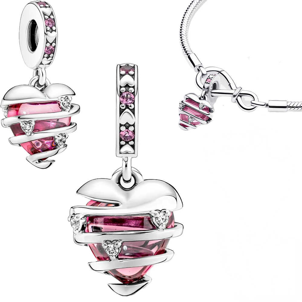 

The New Popular 925 Pandora Sterling Silver Love Spiral Charm Is Suitable for Classic DIY Bracelet Girl Jewelry Fashion Accessories Gift