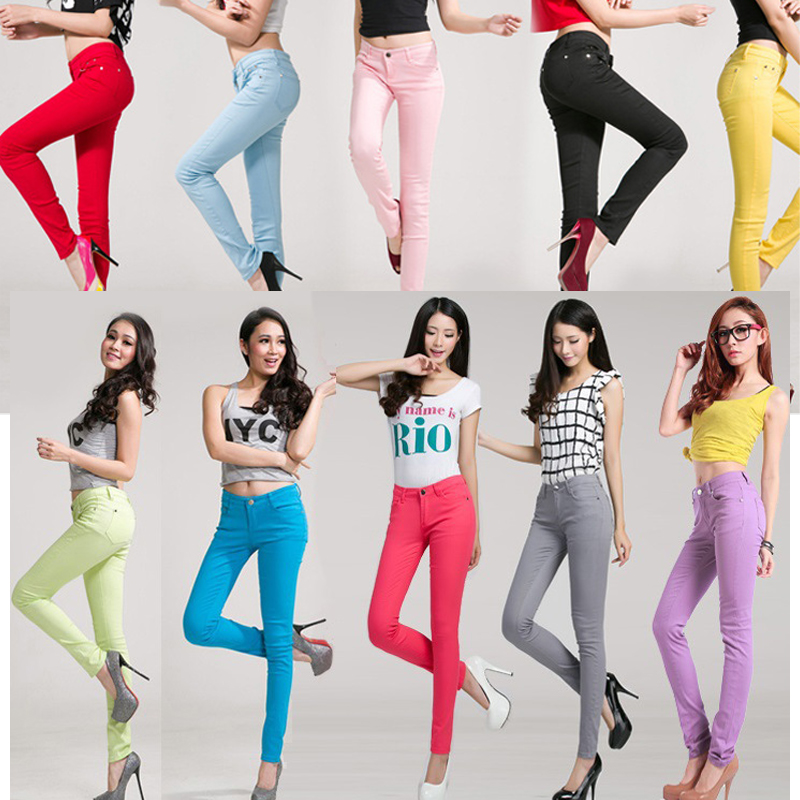 

white high waist jeans women spring elastic forcejeans woman skinny slim OL office lady denim pencil pants female, Beige