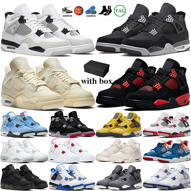 

with box 4 4s basketball shoes women men military black canvas cats red thunder oreo Canyon Purple Messy Room Sail University Blue mens trainers sports sneakers, 26