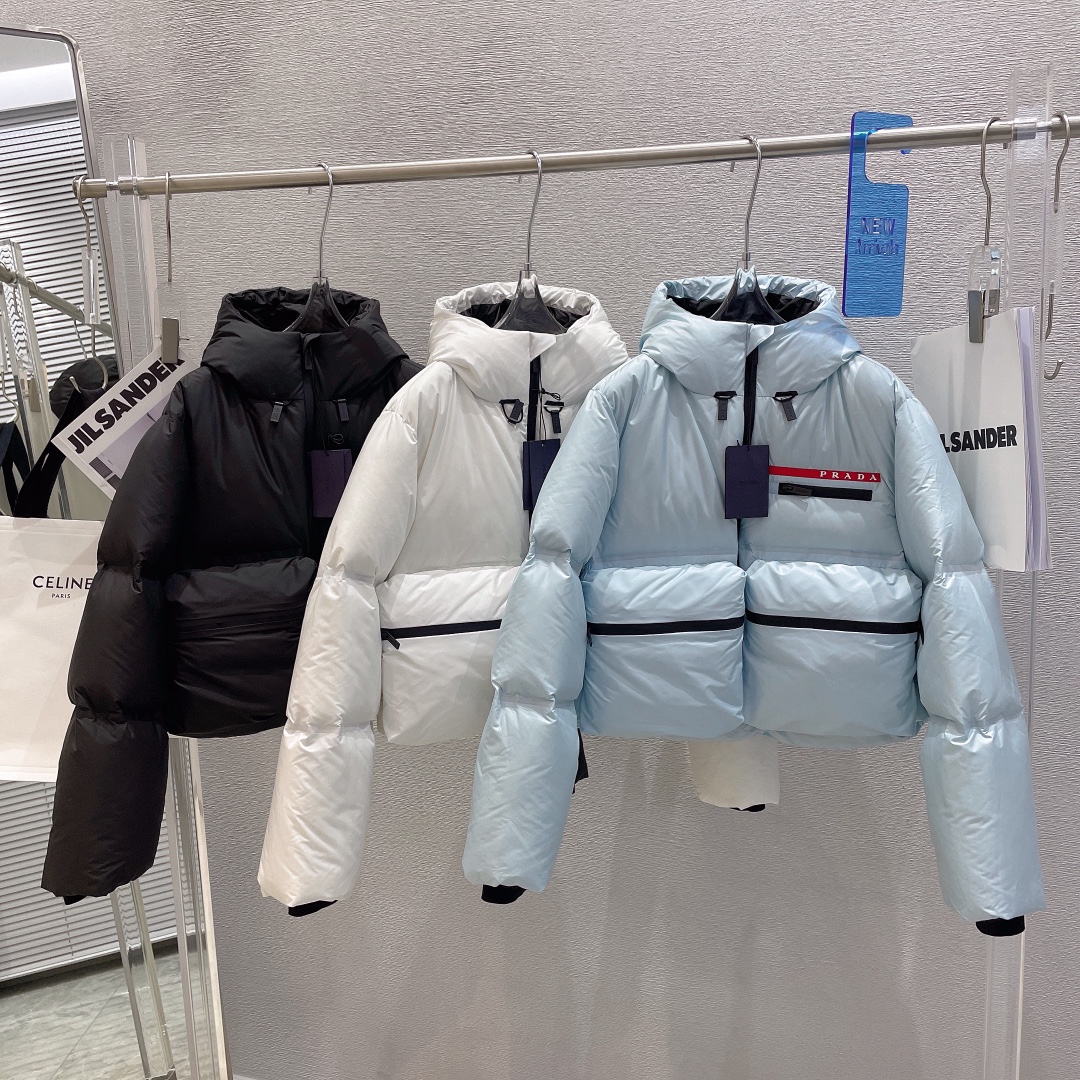 Dupe Prada Nouvelle doudoune manteau en cuir tissu imperméable épais aventure en plein air Veste coupe-vent Taille S M L couleur wh101402