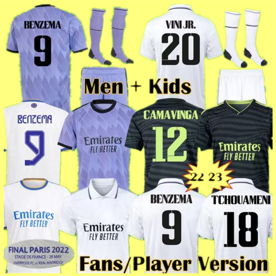 

22 23 Player Version Soccer Jerseys 3rd BENZEMA reAL mADRIds 2021 finals champions 14 kit RODRGO camiseta 2022 2023 VINI JR CAMAVINGA TCHOUAMENI football shirt kids, 21 22 player version home finals