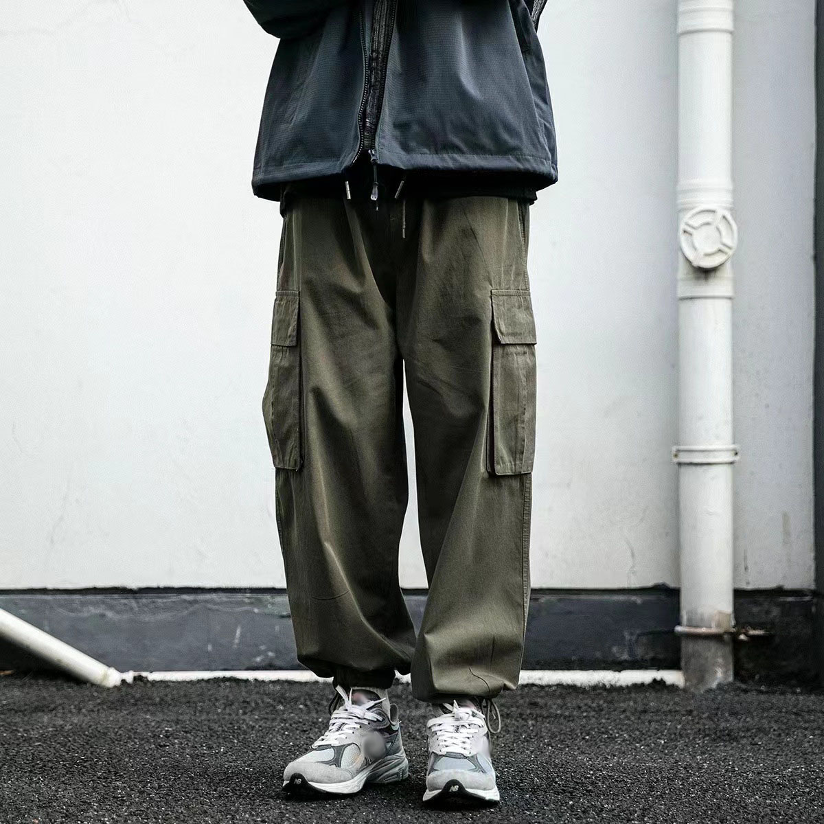 GODLIKEU Men's Casual Elastic Multi-pocket Loose Fit Sweatpants Cargo Pants Retro Harem Feet Trousers