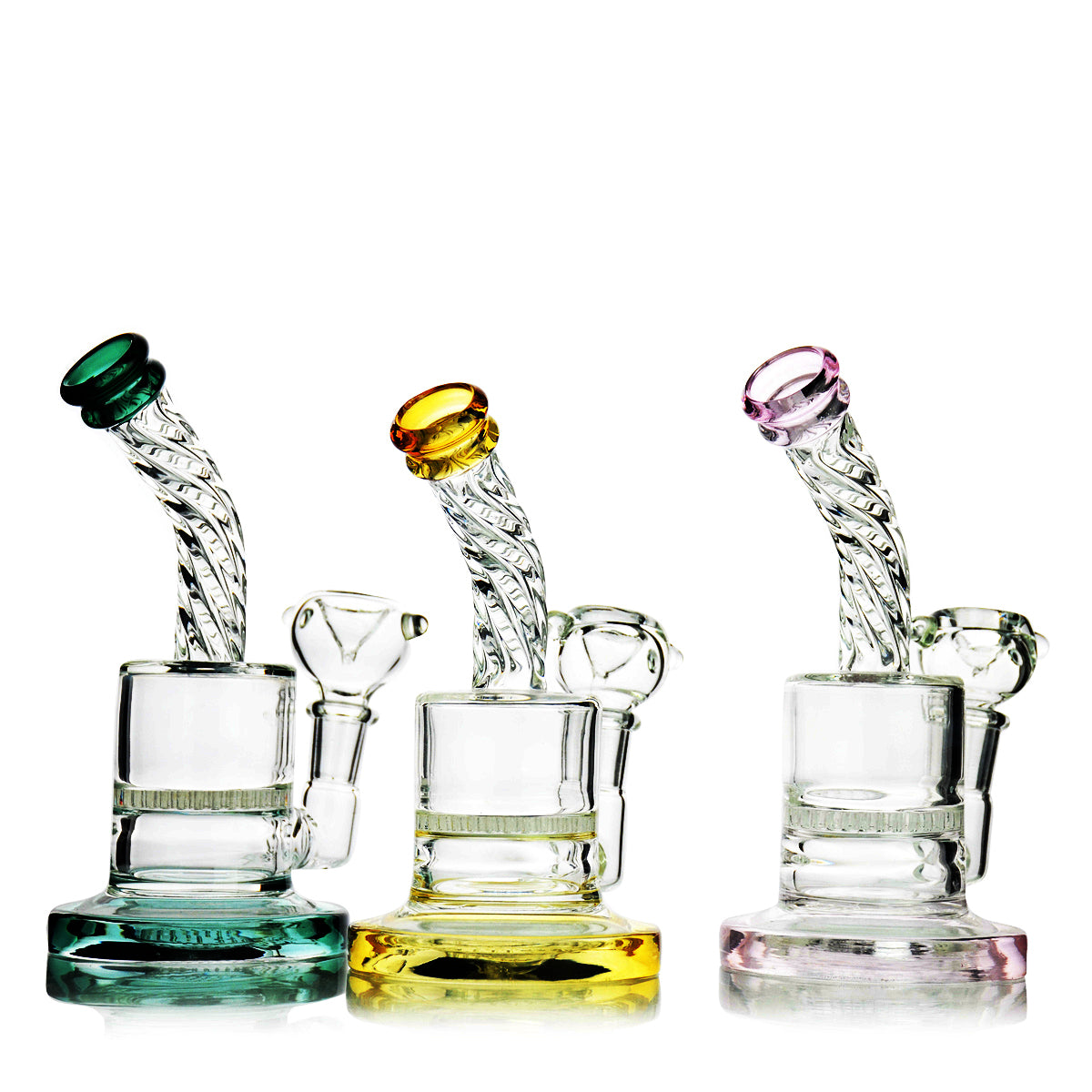 

Glass Bong Hookah Oil Rig 7" Water Pipe with Twisted Neck and Honeycomb 14mm Male Bowl Included Bubbler Dab rig Hookahs Ash Catcher