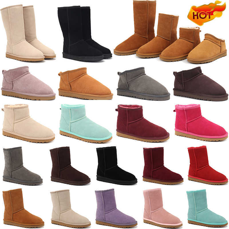 

Australia Women snow boot Designer Triple Black Chestnut Pink Navy Grey Fashion Classic Ankle Short booties Womens Ladies Booties wgg boots Winter shoes