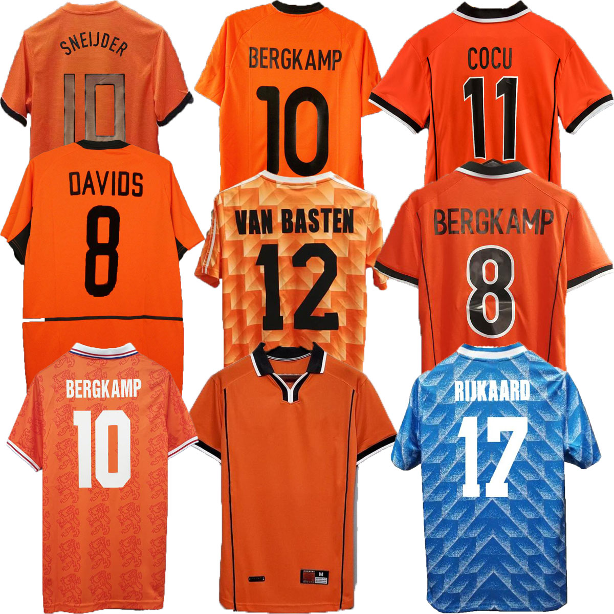 

football 1988 Netherlands Retro Soccer Jersey Van Basten 1997 1998 1994 Holland football shirts BERGKAMP 97 98 12 Gullit Rijkaard DAVIDS, Red