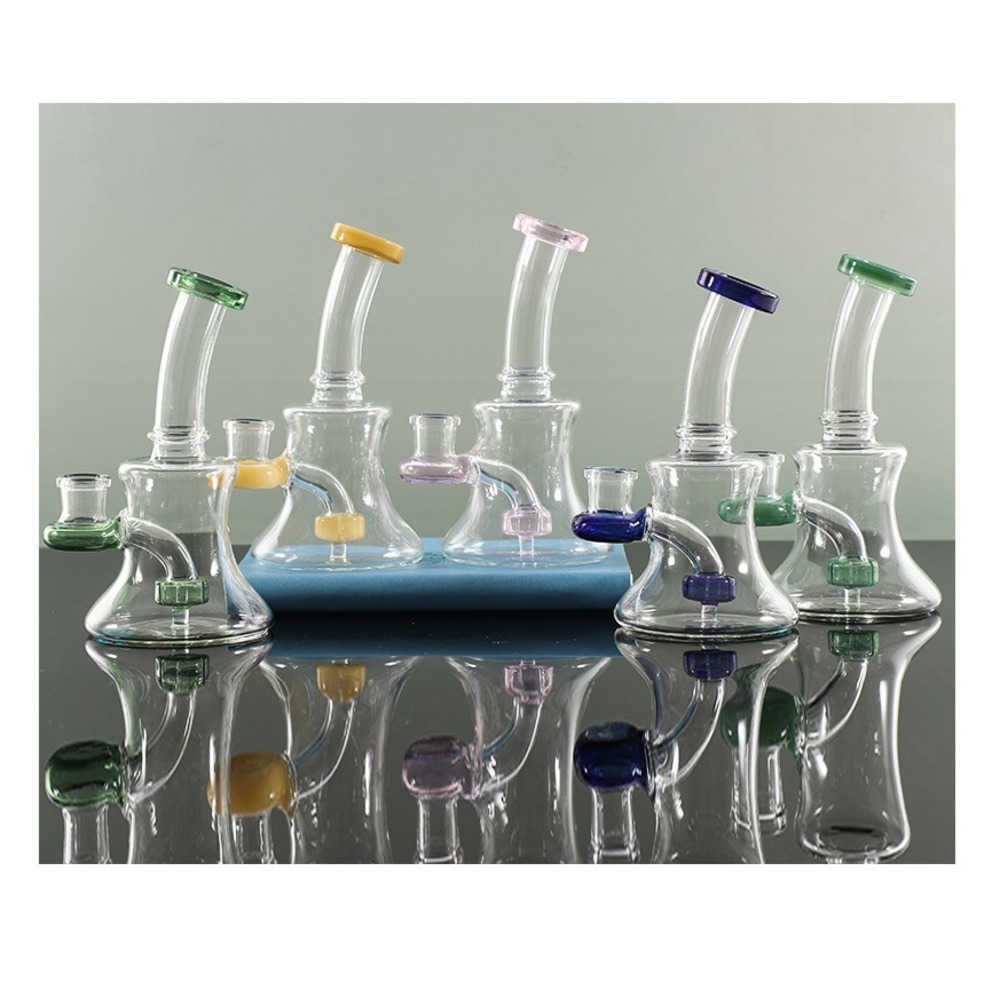 

2022 latest arrival Hookahs Glass Water Bongs Colorful Pipes Heady Mini Pipe Dab Rigs Small Bubbler Beaker recycle bong