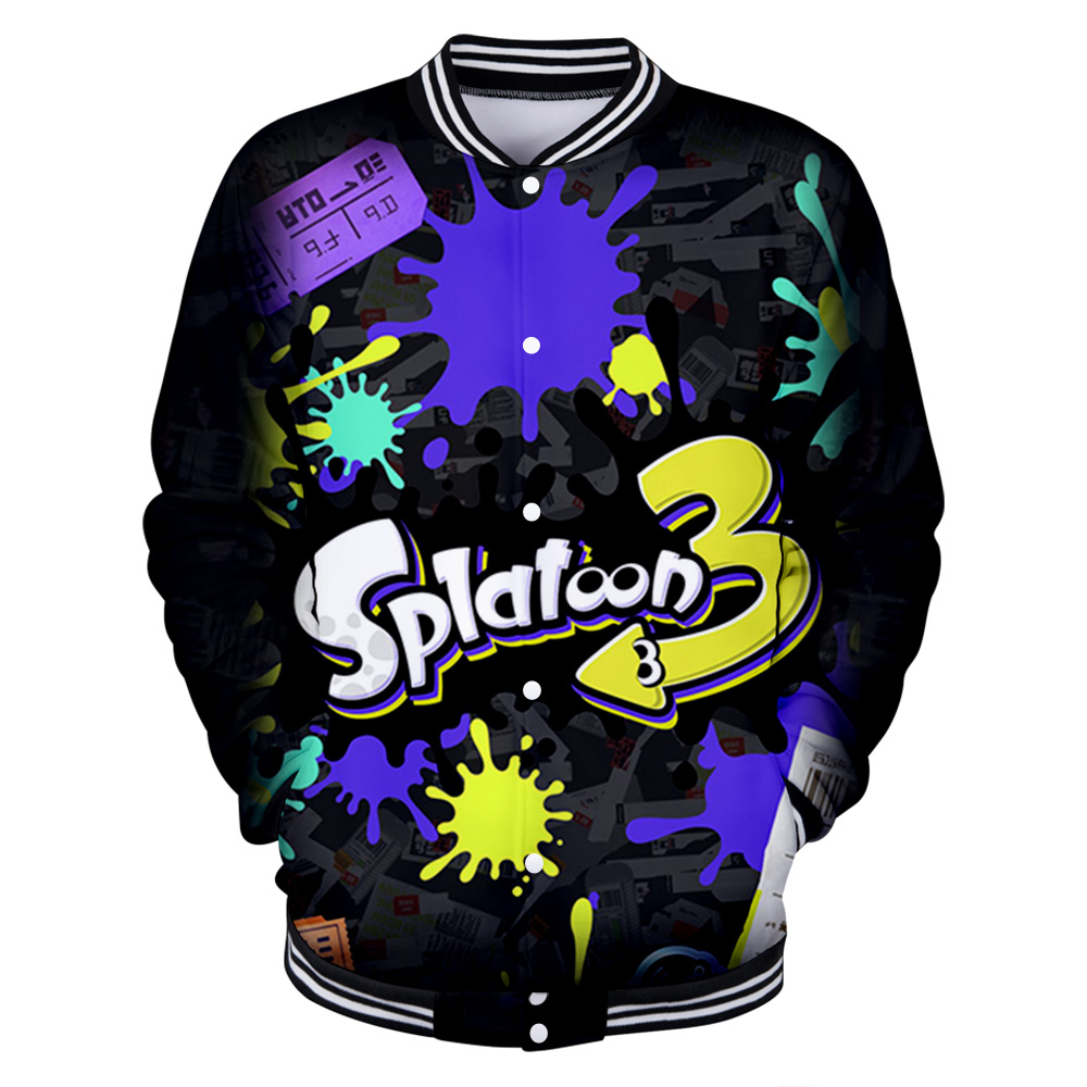 

Game Splatoon 3 3D Print Zip Up Baseball Jacket Women Men Bomber Jacket Outerwear Harajuku Streetwear Hip Hop Hoodie Sweatshirt, 010